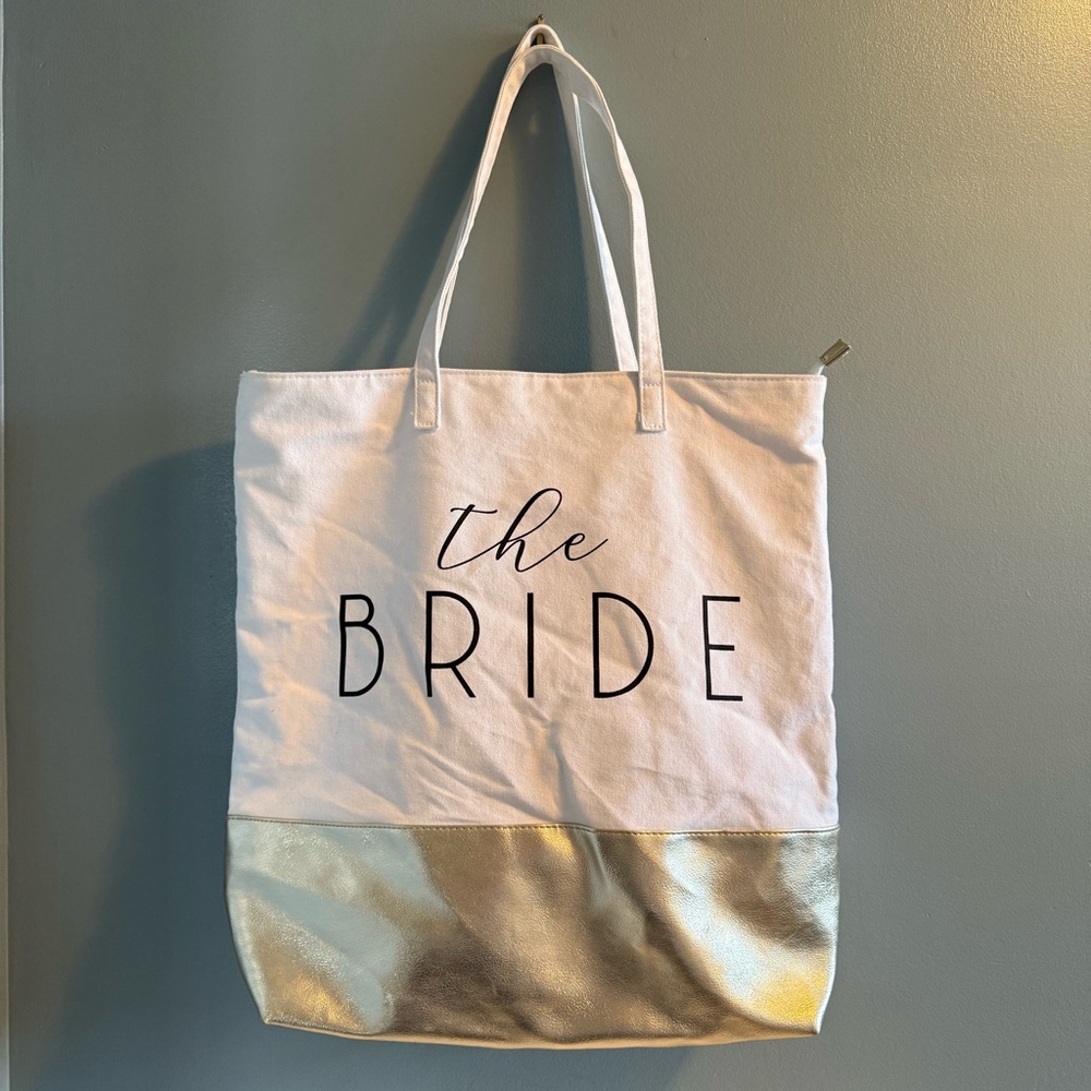 David’s Bridal The Bride Metallic Color Block Tote Bag